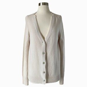 Allude Knit Cardigan Beige Button Front Sweater Size S